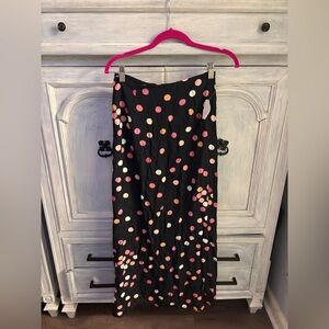 Vintage‎ Y2K XOXO Black Polka Dot Maxi Skirt Stylish Dainty Fun Whimsical